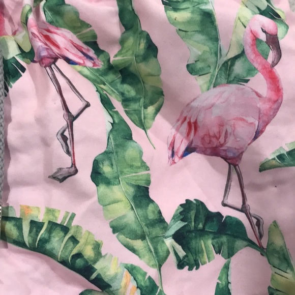 azul Siete Swim Trunks Mens Small Pink Flamingo Beach Coastal - Picture 2 of 12